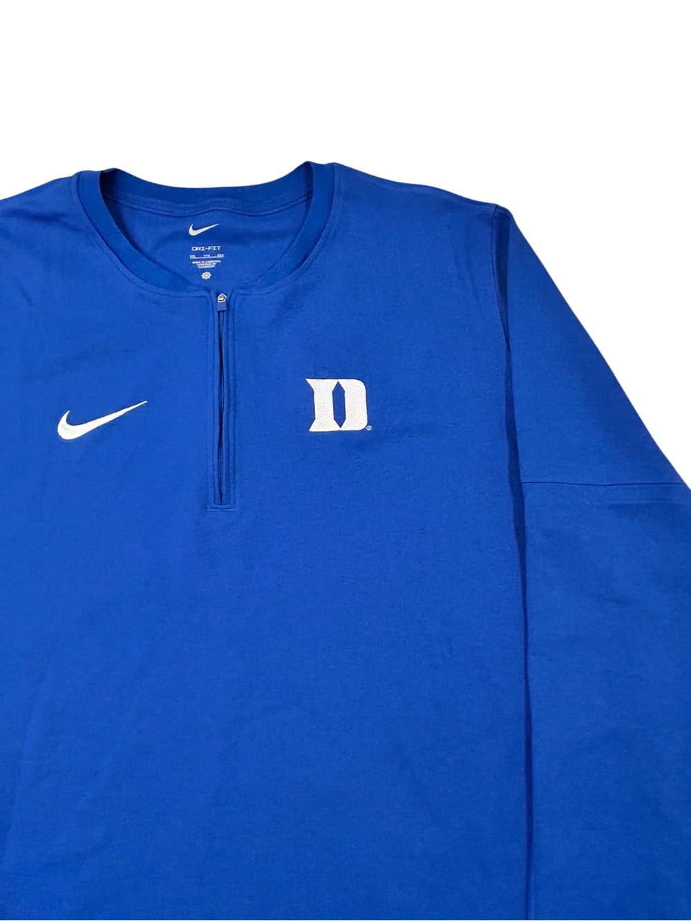 Nike Dri Fit Duke Blue Devils Royal Blue Half Zip Pullover XXL Team Issued Men’s
